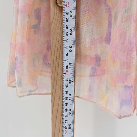 Maya Puff Sleeve Organza Mini Dress Size 8 Pastel Multi Floral Tiered Fairycore - Picture 5 of 15